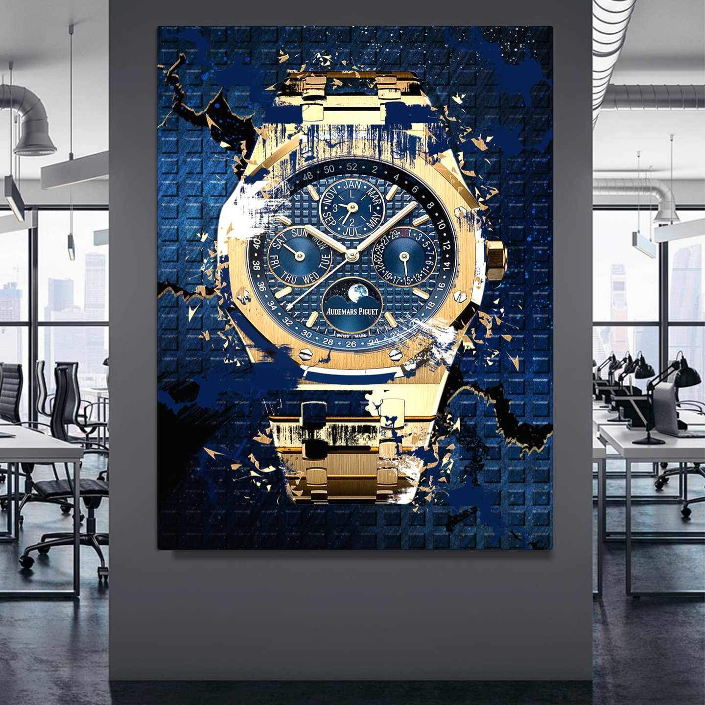 Audemars Piguet Royal Oak Chronograph Watch Poster Canvas Watch Art-PERPETUAL GOLD-DEVICI