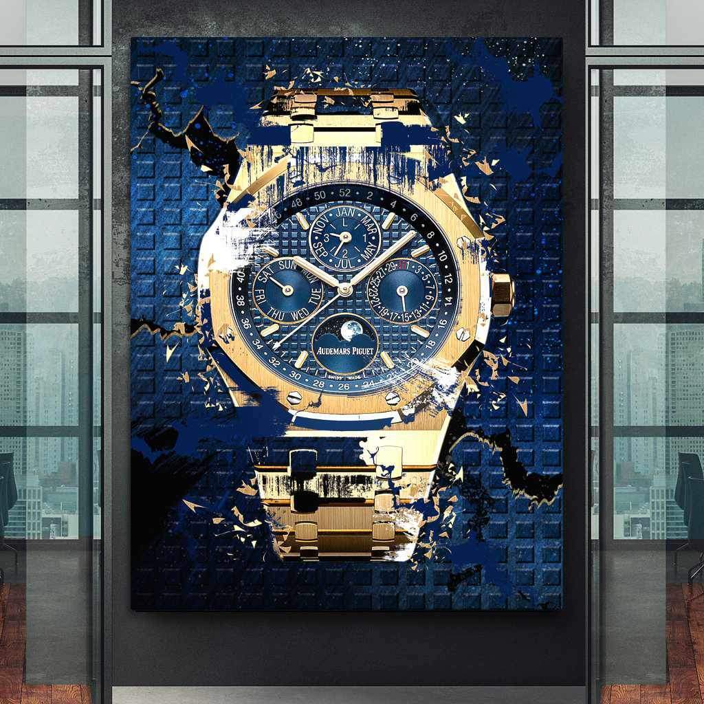 Audemars Piguet Royal Oak Chronograph Watch Poster Canvas Watch Art-PERPETUAL GOLD-DEVICI