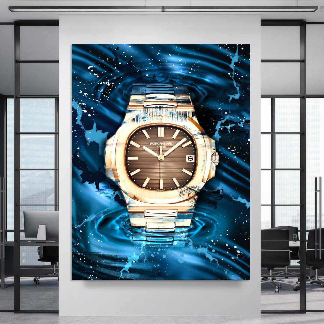 Patek Philippe Art Nautilus Gold Watch Poster Canvas Print Watch Art-PATEK POWER-DEVICI