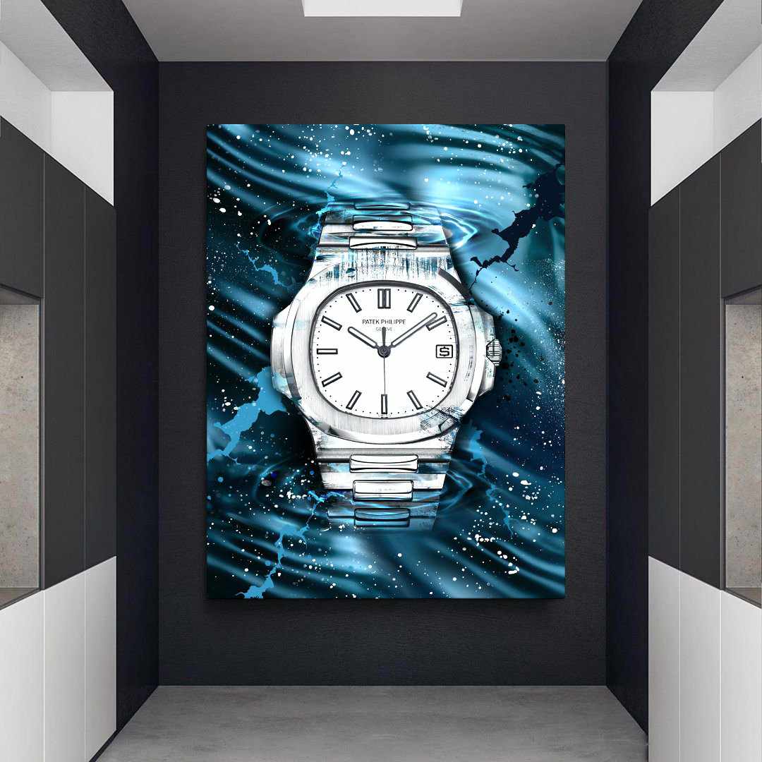 Patek Philippe Art Nautilus Silver Watch Poster Canvas Print Watch Art-PATEK PERFECTION-DEVICI