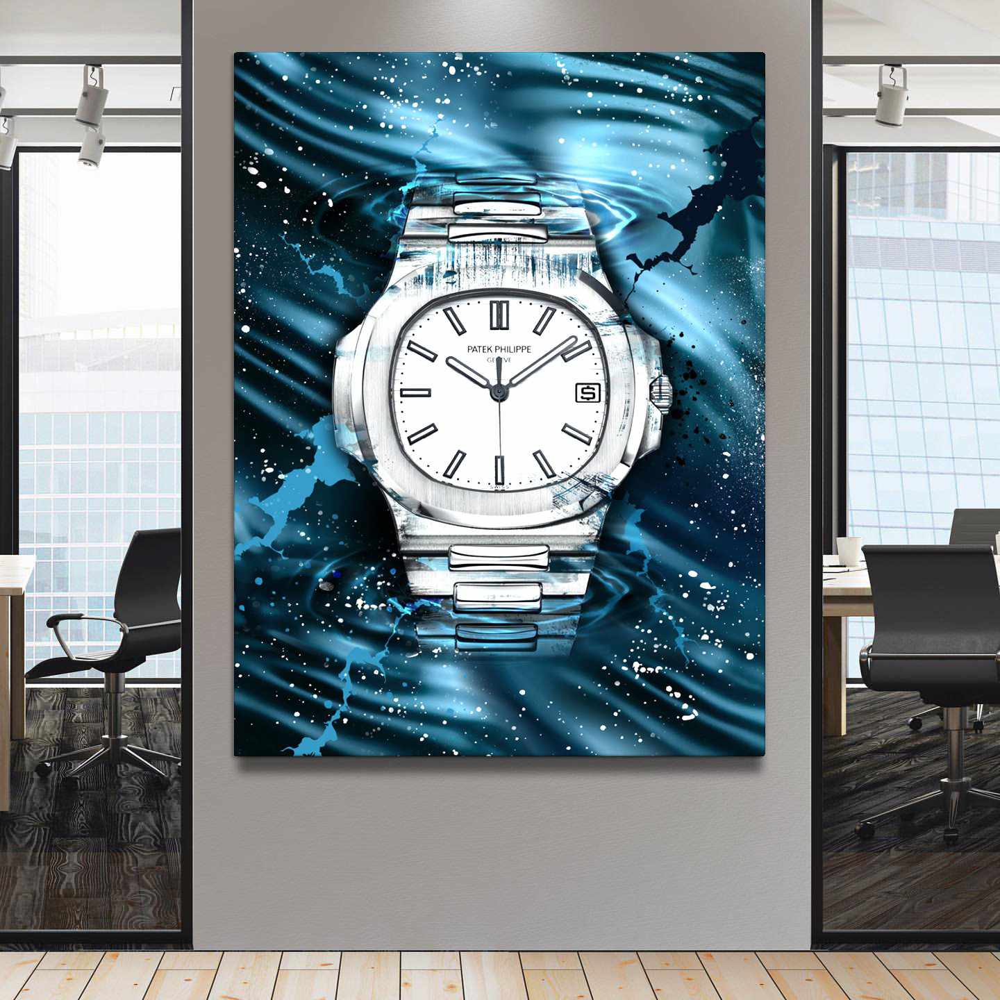 Patek Philippe Art Nautilus Silver Watch Poster Canvas Print Watch Art-PATEK PERFECTION-DEVICI