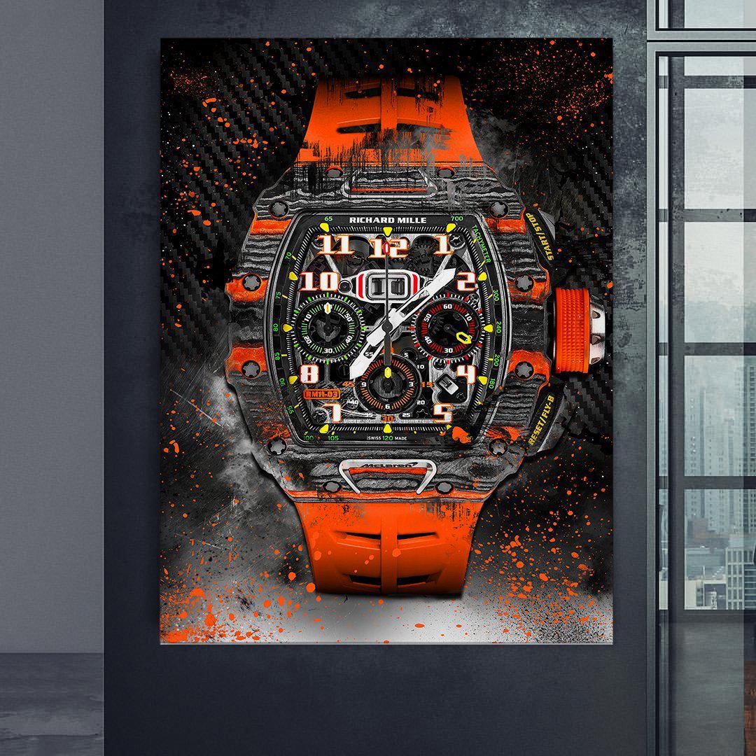 Richard Mille 11-03 McLaren Watch Poster Canvas Print Watch Art-MILLE DE MCLAREN-DEVICI