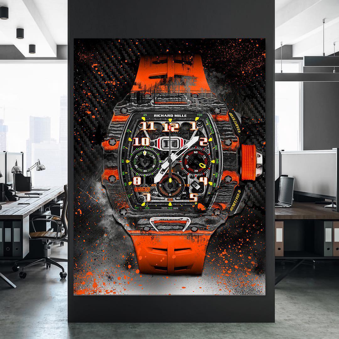 Richard Mille 11-03 McLaren Watch Poster Canvas Print Watch Art-MILLE DE MCLAREN-DEVICI