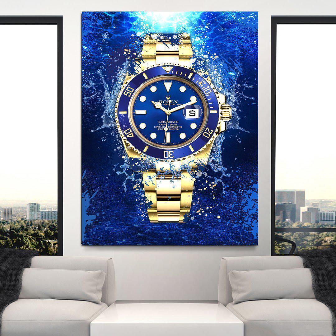 Rolex Art Submariner 18K Gold Watch Poster Canvas Print Watch Art-18K GOLD SUBMARINER-DEVICI
