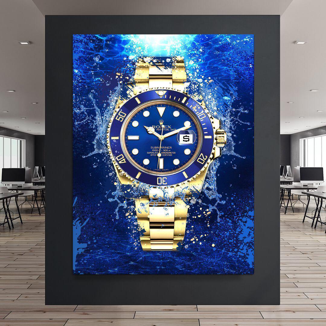 Rolex Art Submariner 18K Gold Watch Poster Canvas Print Watch Art-18K GOLD SUBMARINER-DEVICI