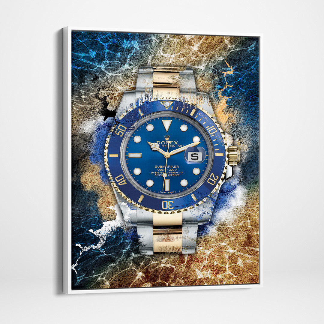 Rolex Art Submariner Date Two-Tone Watch Poster Canvas Print Watch Art-THE THRONE-DEVICI
