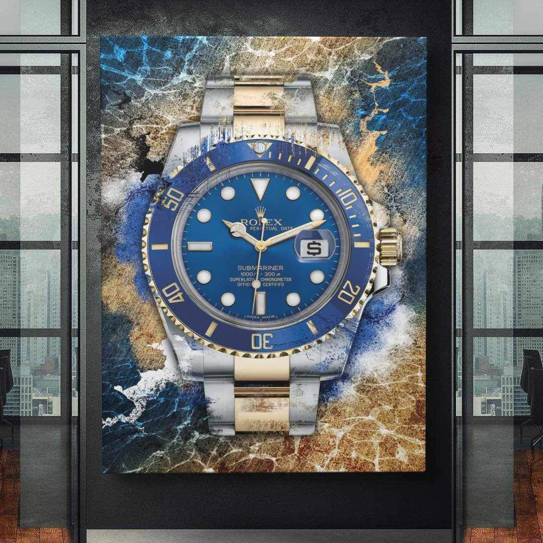 Rolex Art Submariner Date Two-Tone Watch Poster Canvas Print Watch Art-THE THRONE-DEVICI