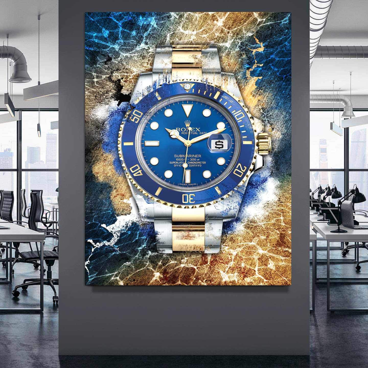 Rolex Art Submariner Date Two-Tone Watch Poster Canvas Print Watch Art-THE THRONE-DEVICI