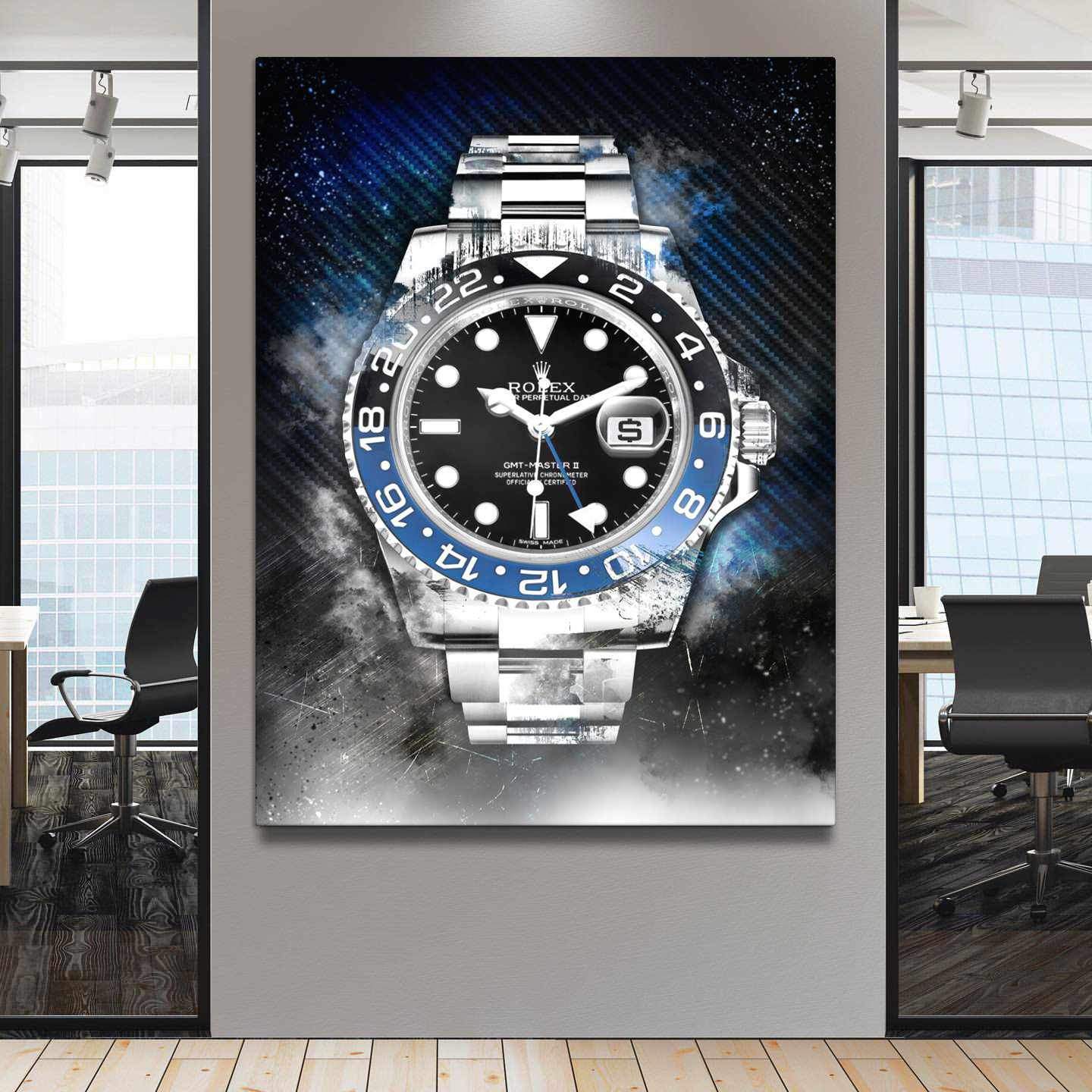 Rolex Batman GMT Master II BLNR Watch Poster Canvas Print Watch Art-THE BATMAN-DEVICI