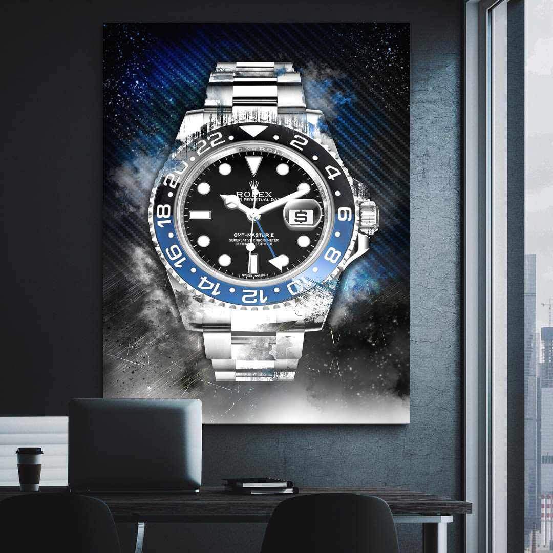 Rolex Batman GMT Master II BLNR Watch Poster Canvas Print Watch Art-THE BATMAN-DEVICI