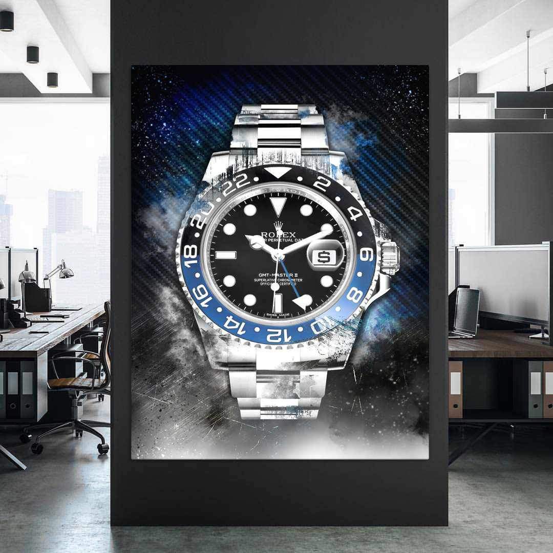 Rolex Batman GMT Master II BLNR Watch Poster Canvas Print Watch Art-THE BATMAN-DEVICI