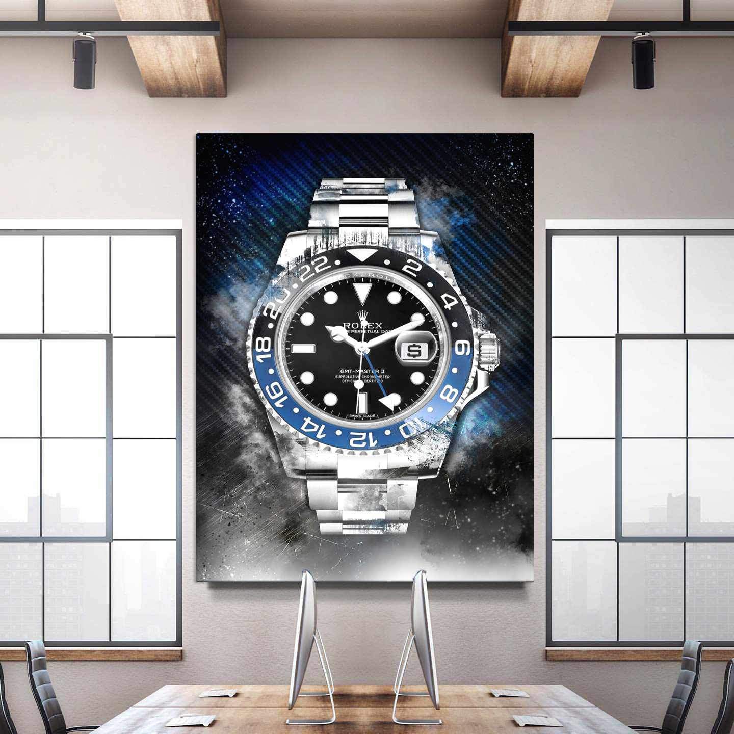Rolex Batman GMT Master II BLNR Watch Poster Canvas Print Watch Art-THE BATMAN-DEVICI