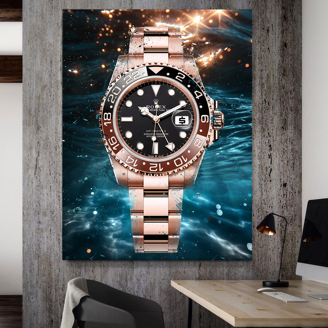 Rolex Rootbeer GMT Master II Canvas Watch Art Poster Print-ROOTBEER TEMPEST-DEVICI