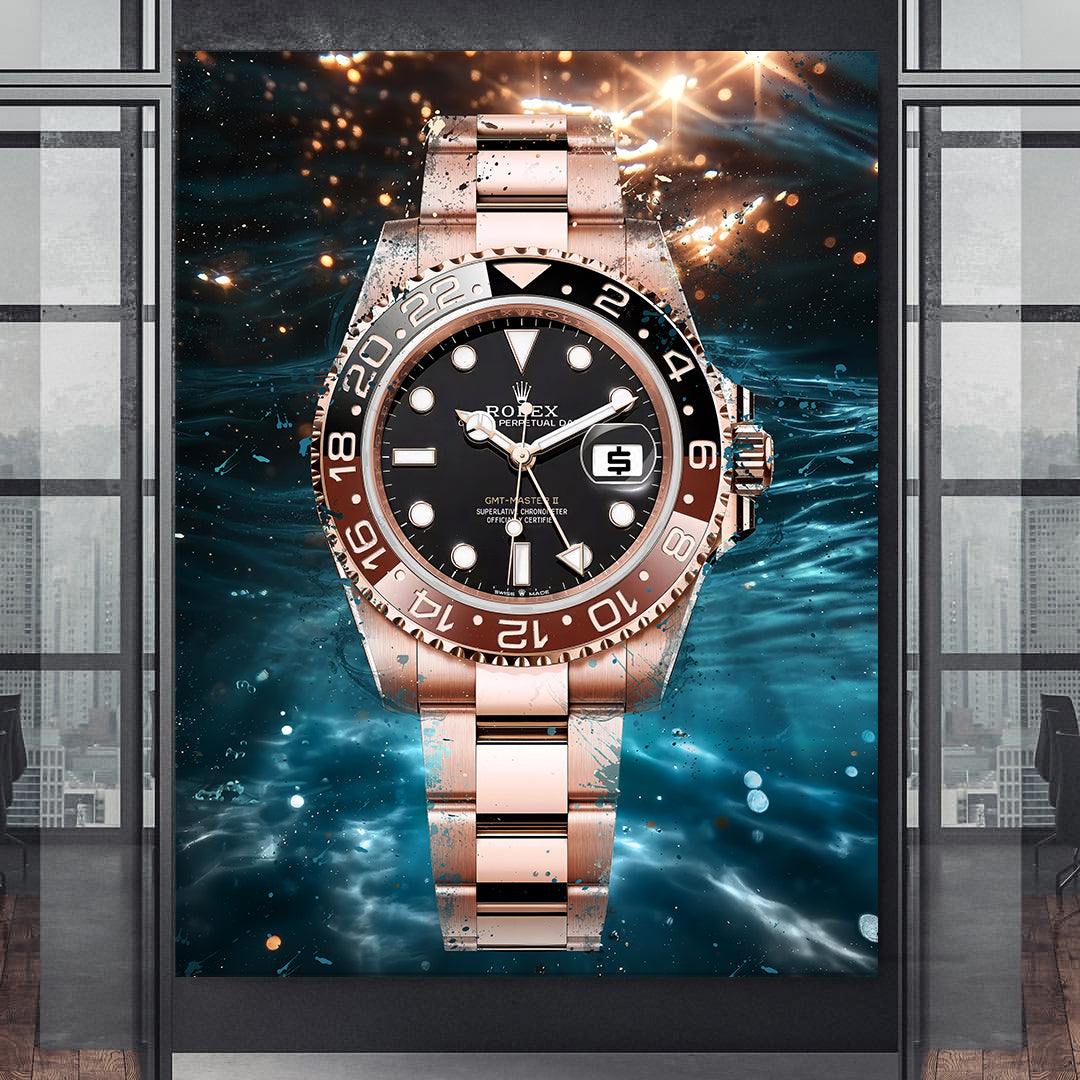 Rolex Rootbeer GMT Master II Canvas Watch Art Poster Print-ROOTBEER TEMPEST-DEVICI
