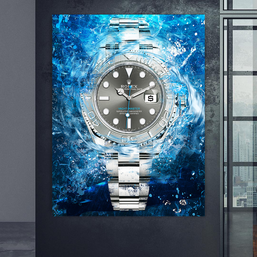Rolex Yacht-Master Platinum Tiffany-Blue Canvas Watch Art Poster Print-YACHT-MASTER NAUTICA-DEVICI