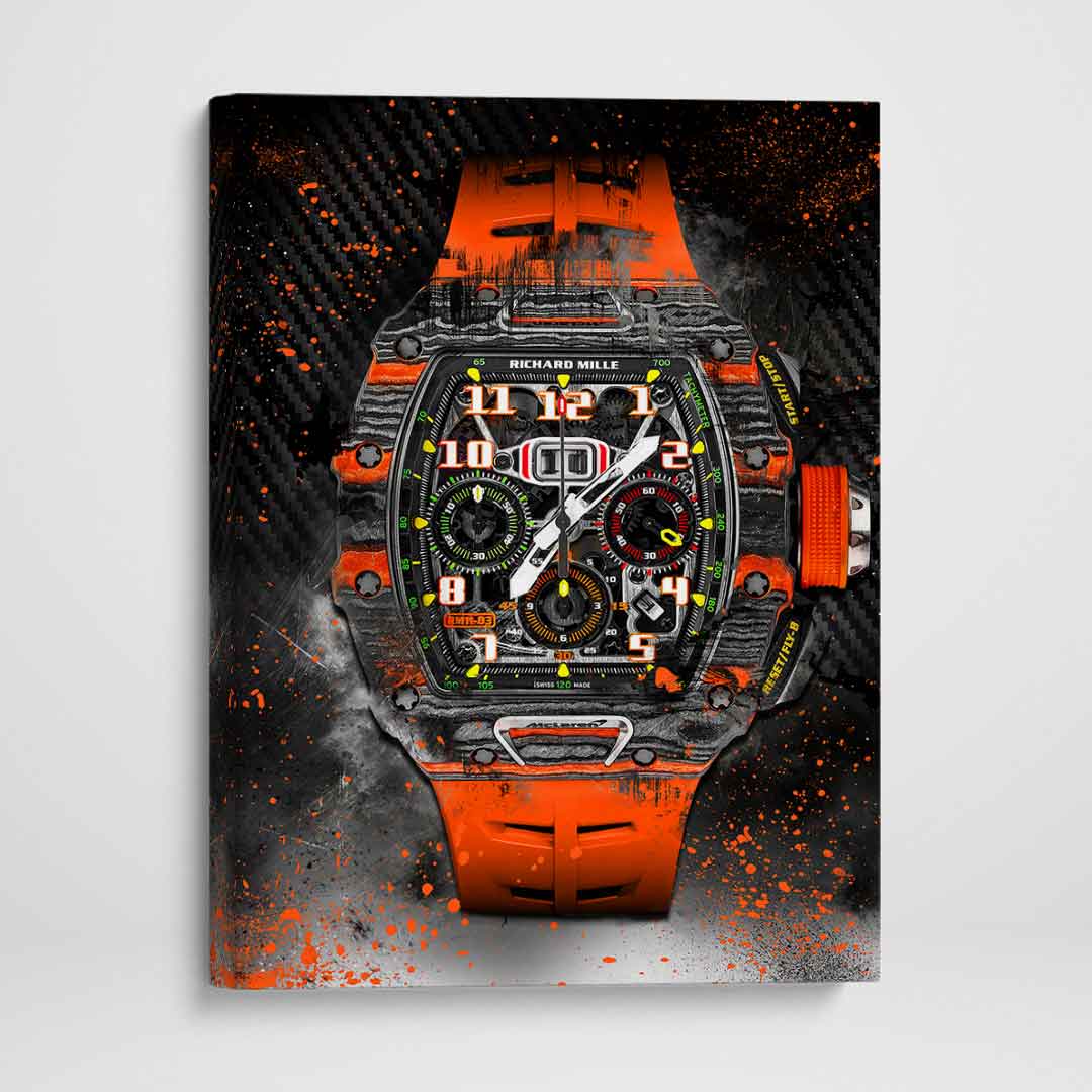 Richard Mille 11-03 McLaren Watch Poster Canvas Print Watch Art-MILLE DE MCLAREN-DEVICI