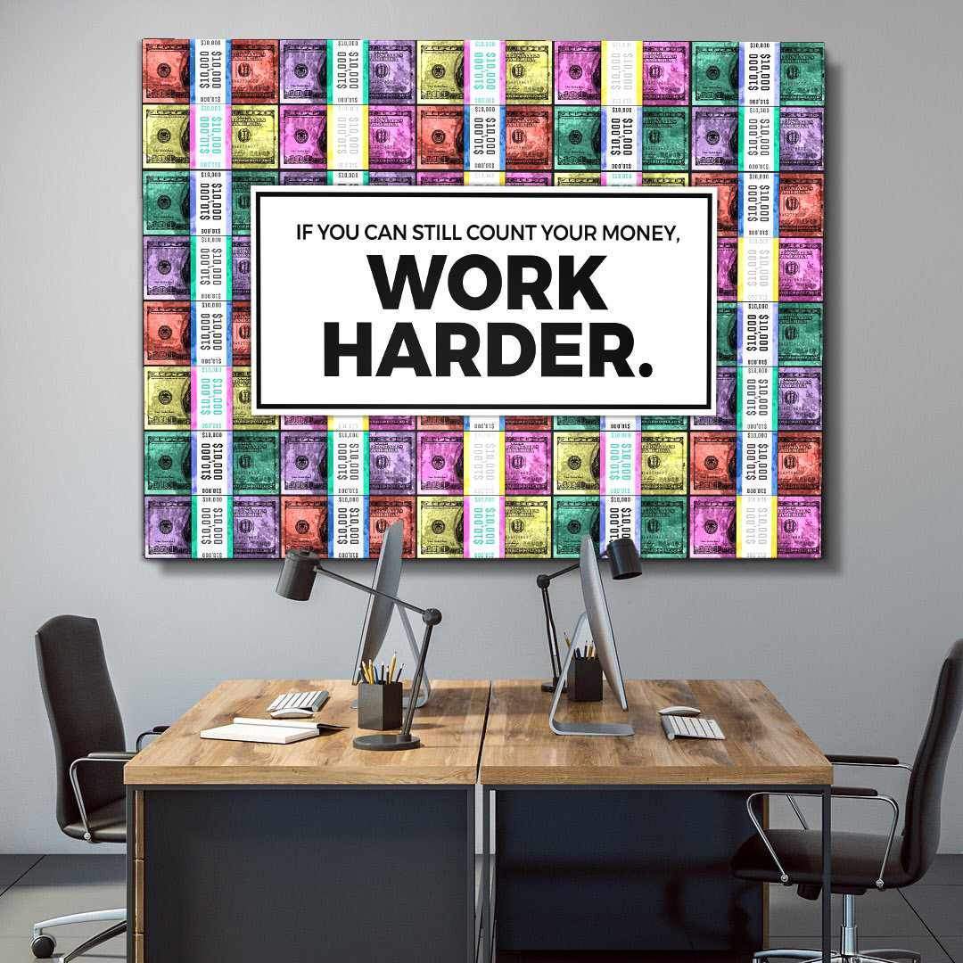 Work Harder Office Wall Art Motivational Poster Canvas Print-WORK HARDER - PASTEL EDITION-DEVICI