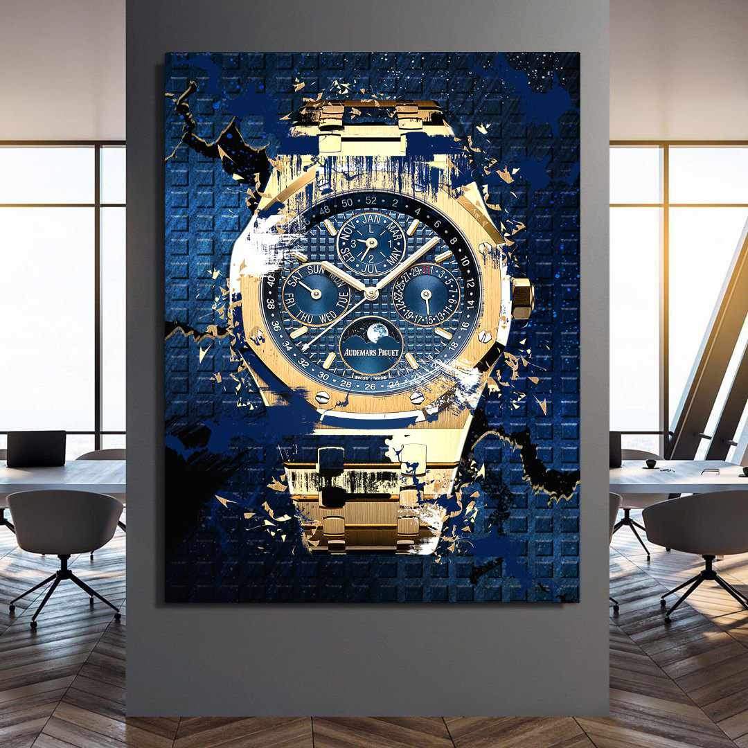 Audemars Piguet Royal Oak Chronograph Watch Poster Canvas Watch Art-PERPETUAL GOLD-DEVICI
