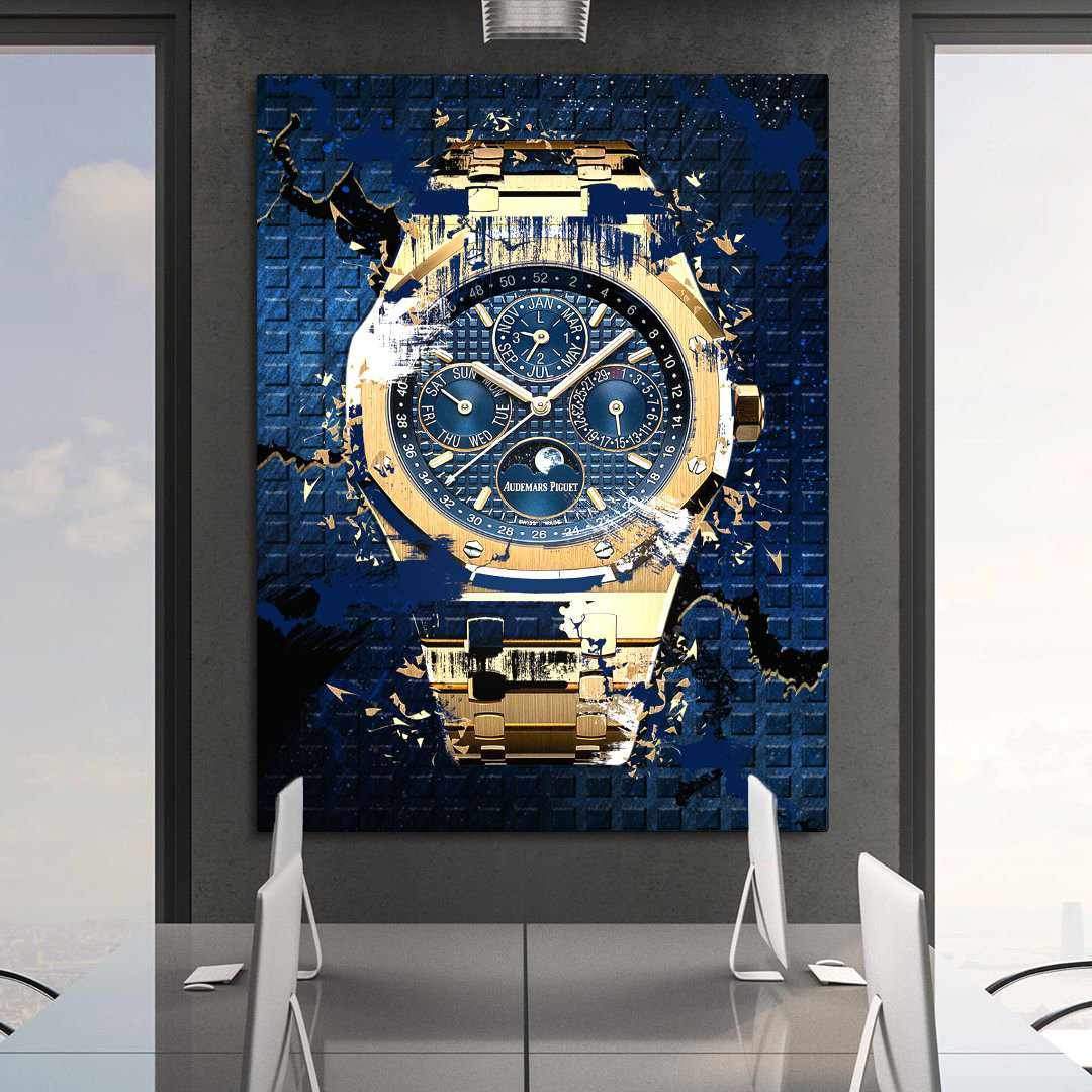 Audemars Piguet Royal Oak Chronograph Watch Poster Canvas Watch Art-PERPETUAL GOLD-DEVICI