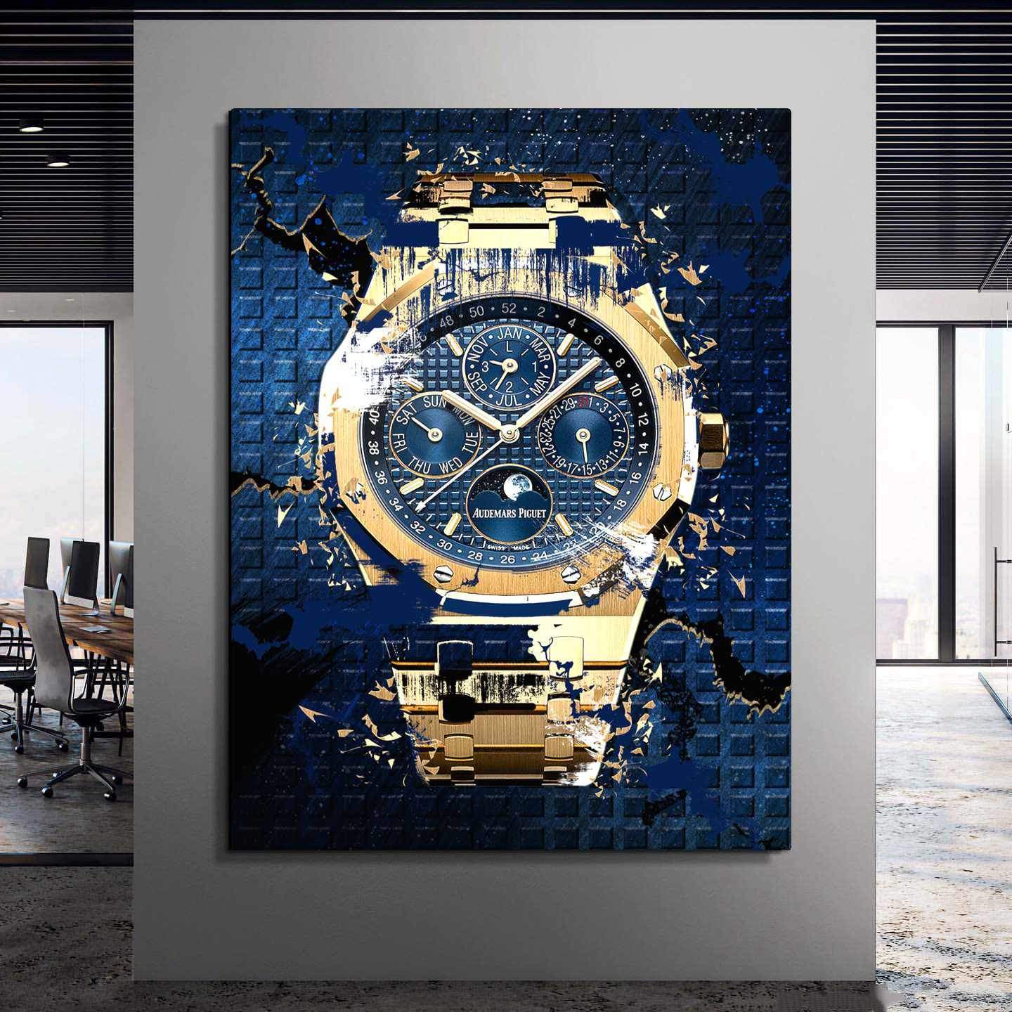 Audemars Piguet Royal Oak Chronograph Watch Poster Canvas Watch Art-PERPETUAL GOLD-DEVICI