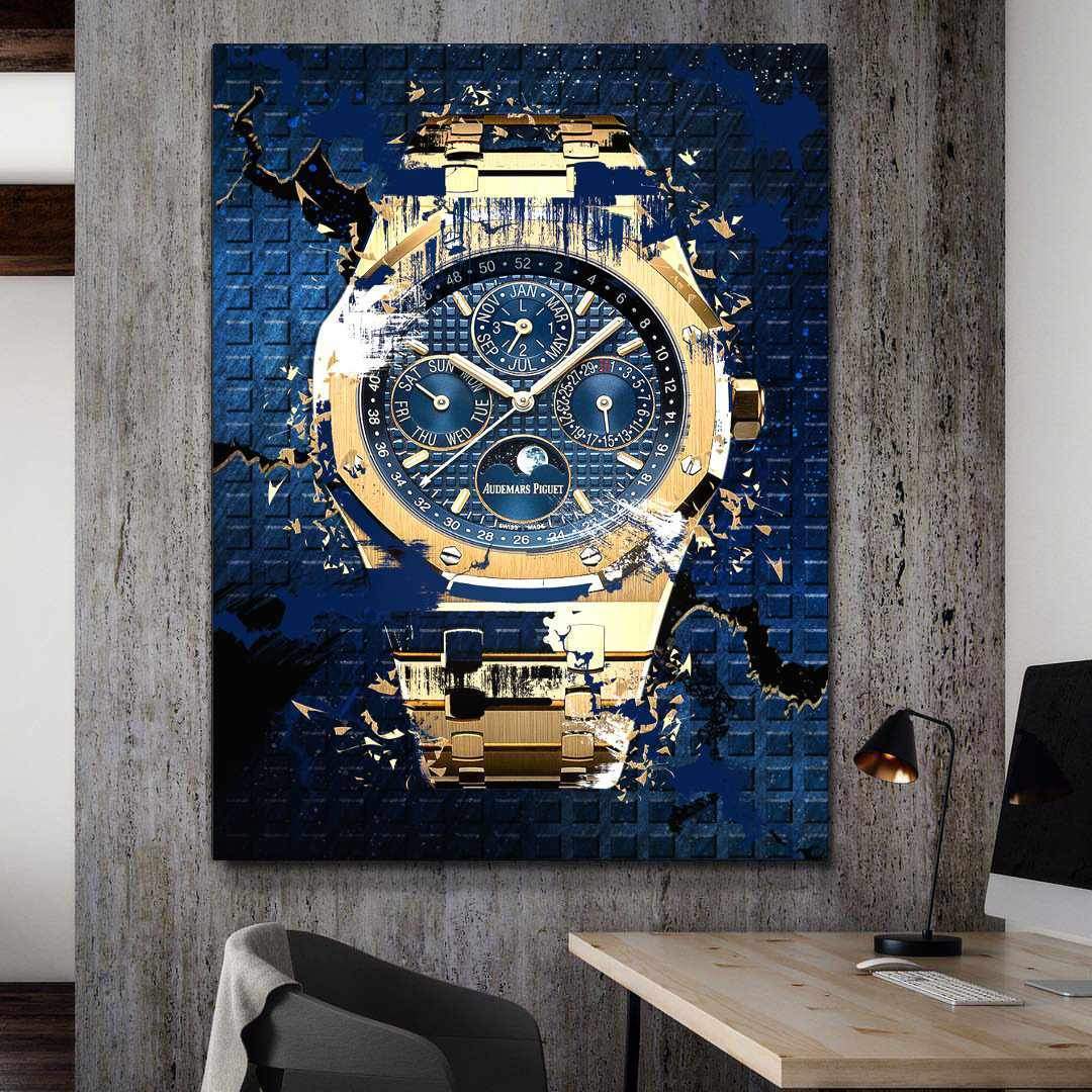 Audemars Piguet Royal Oak Chronograph Watch Poster Canvas Watch Art-PERPETUAL GOLD-DEVICI