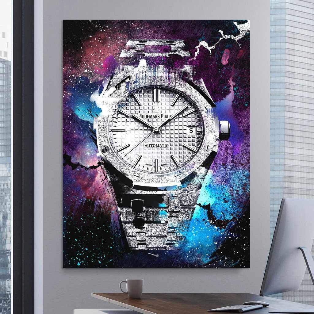 Audemars Piguet Royal Oak Florentine Silver Watch Poster Watch Artwork-FLORENTINE SILVER-DEVICI