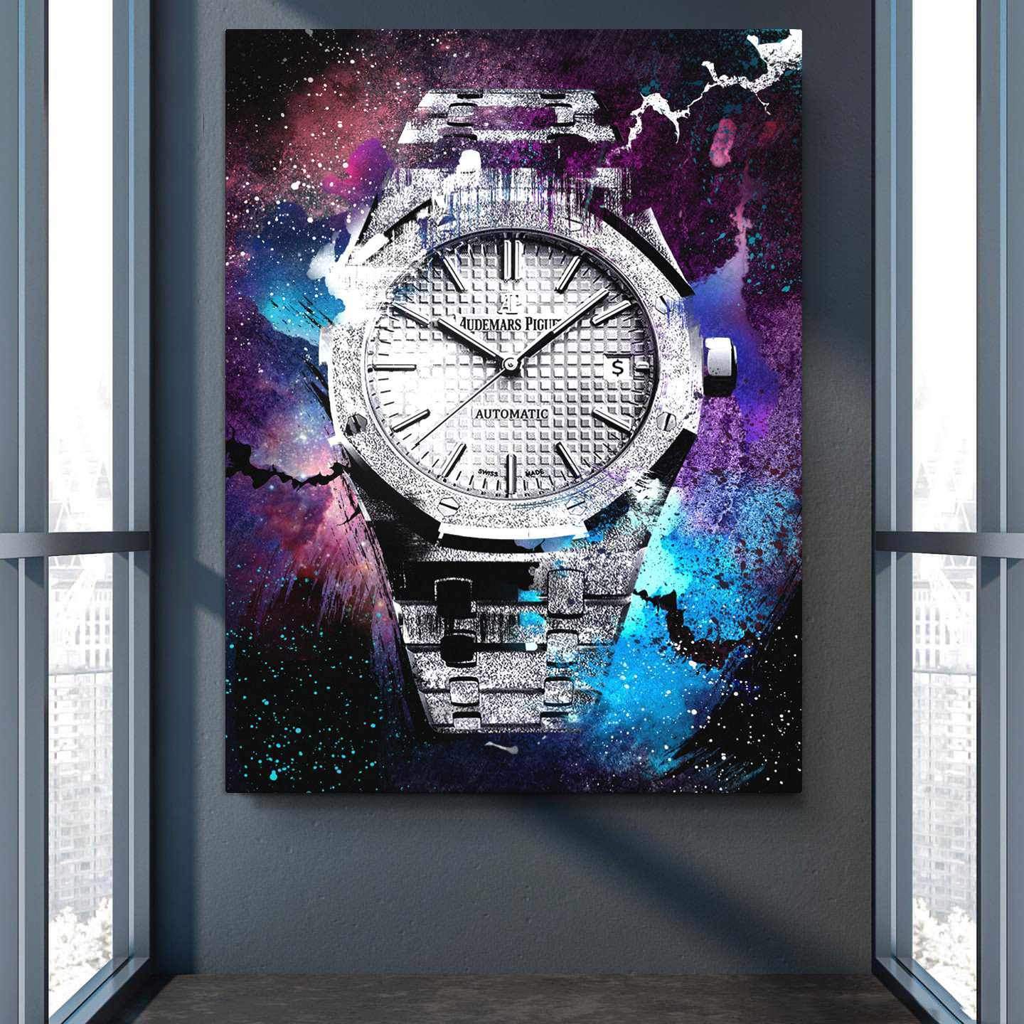 Audemars Piguet Royal Oak Florentine Silver Watch Poster Watch Artwork-FLORENTINE SILVER-DEVICI