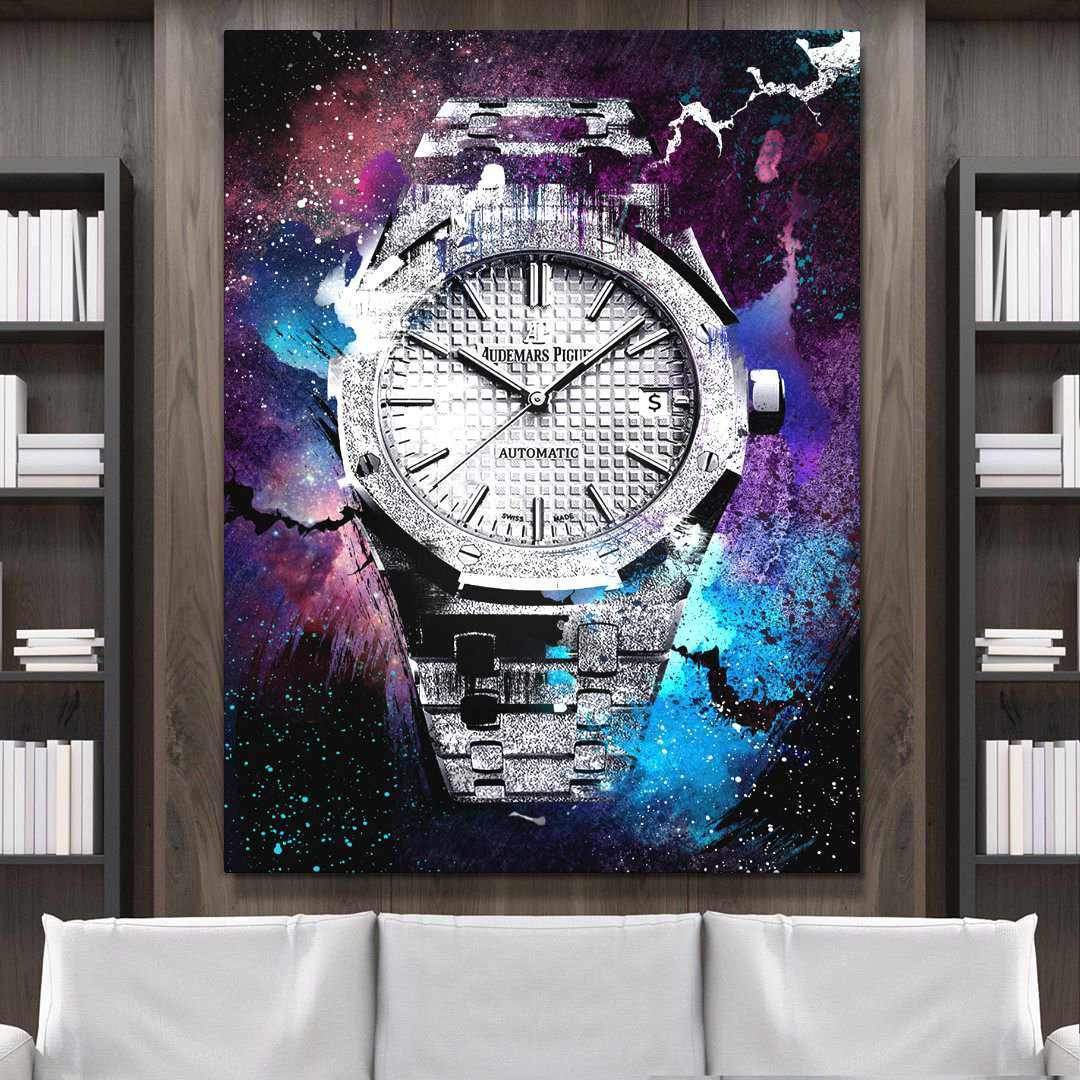 Audemars Piguet Royal Oak Florentine Silver Watch Poster Watch Artwork-FLORENTINE SILVER-DEVICI