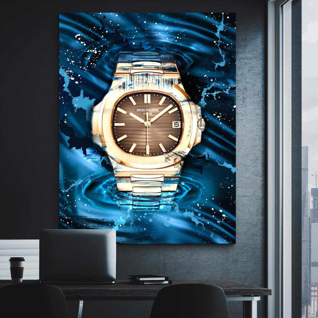 Patek Philippe Art Nautilus Gold Watch Poster Canvas Print Watch Art-PATEK POWER-DEVICI