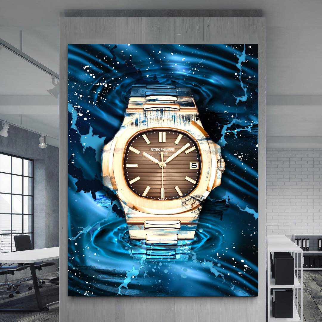 Patek Philippe Art Nautilus Gold Watch Poster Canvas Print Watch Art-PATEK POWER-DEVICI