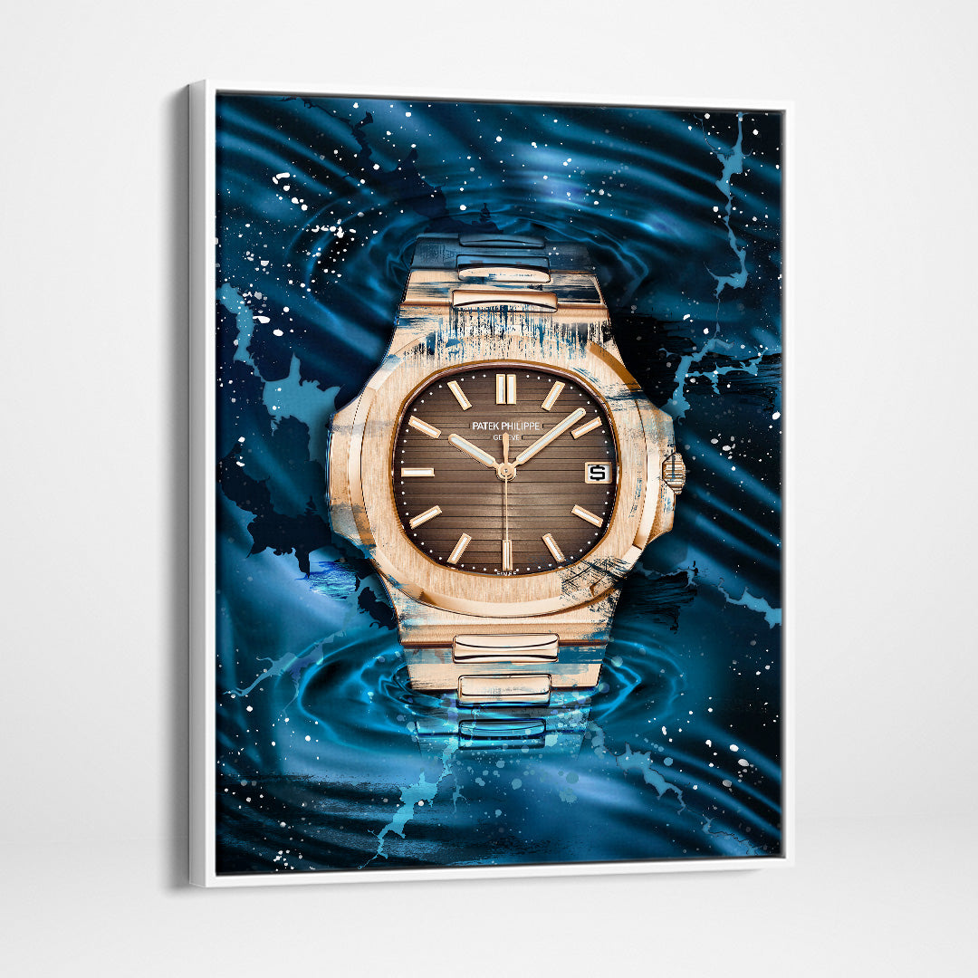 Patek Philippe Art Nautilus Gold Watch Poster Canvas Print Watch Art-PATEK POWER-DEVICI