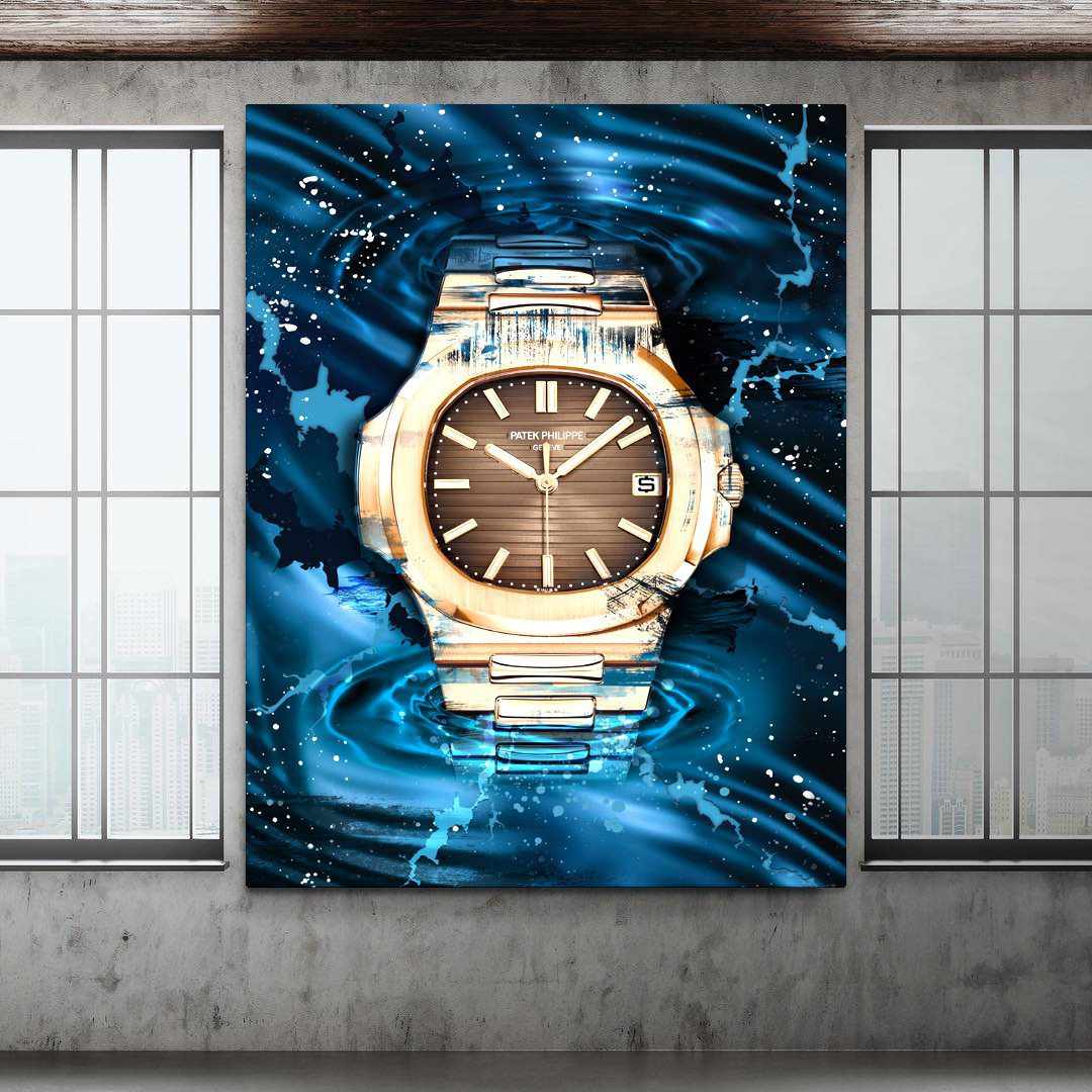 Patek Philippe Art Nautilus Gold Watch Poster Canvas Print Watch Art-PATEK POWER-DEVICI