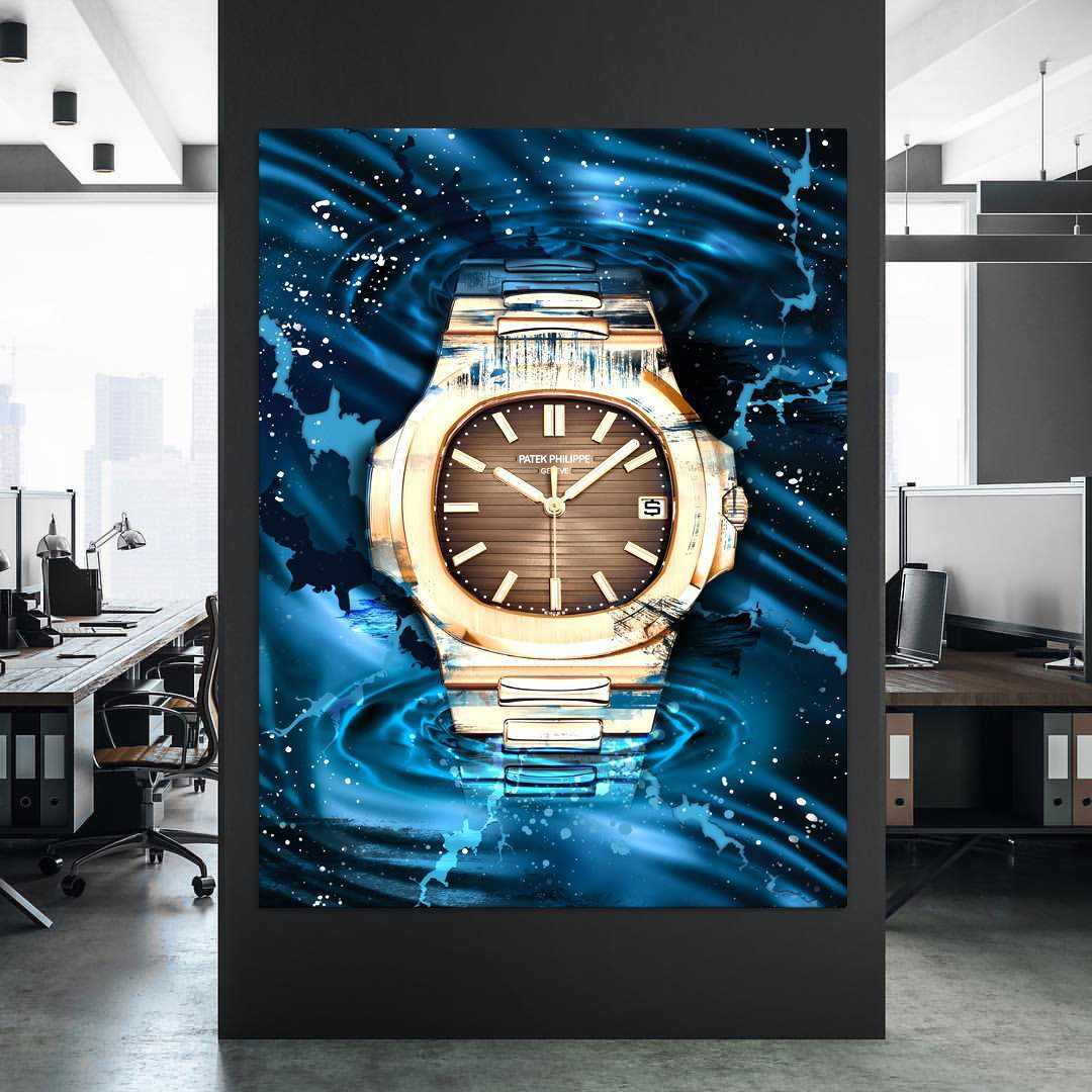 Patek Philippe Art Nautilus Gold Watch Poster Canvas Print Watch Art-PATEK POWER-DEVICI
