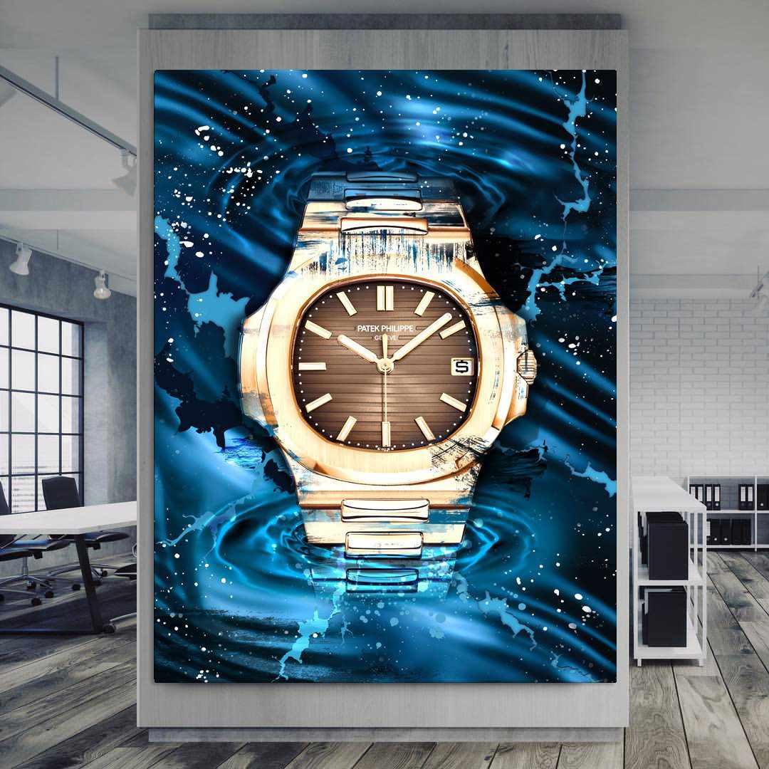 Patek Philippe Art Nautilus Gold Watch Poster Canvas Print Watch Art-PATEK POWER-DEVICI