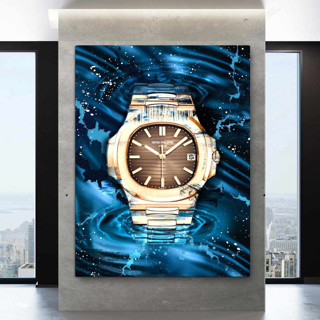 Patek Philippe Art Nautilus Gold Watch Poster Canvas Print Watch Art-PATEK POWER-DEVICI