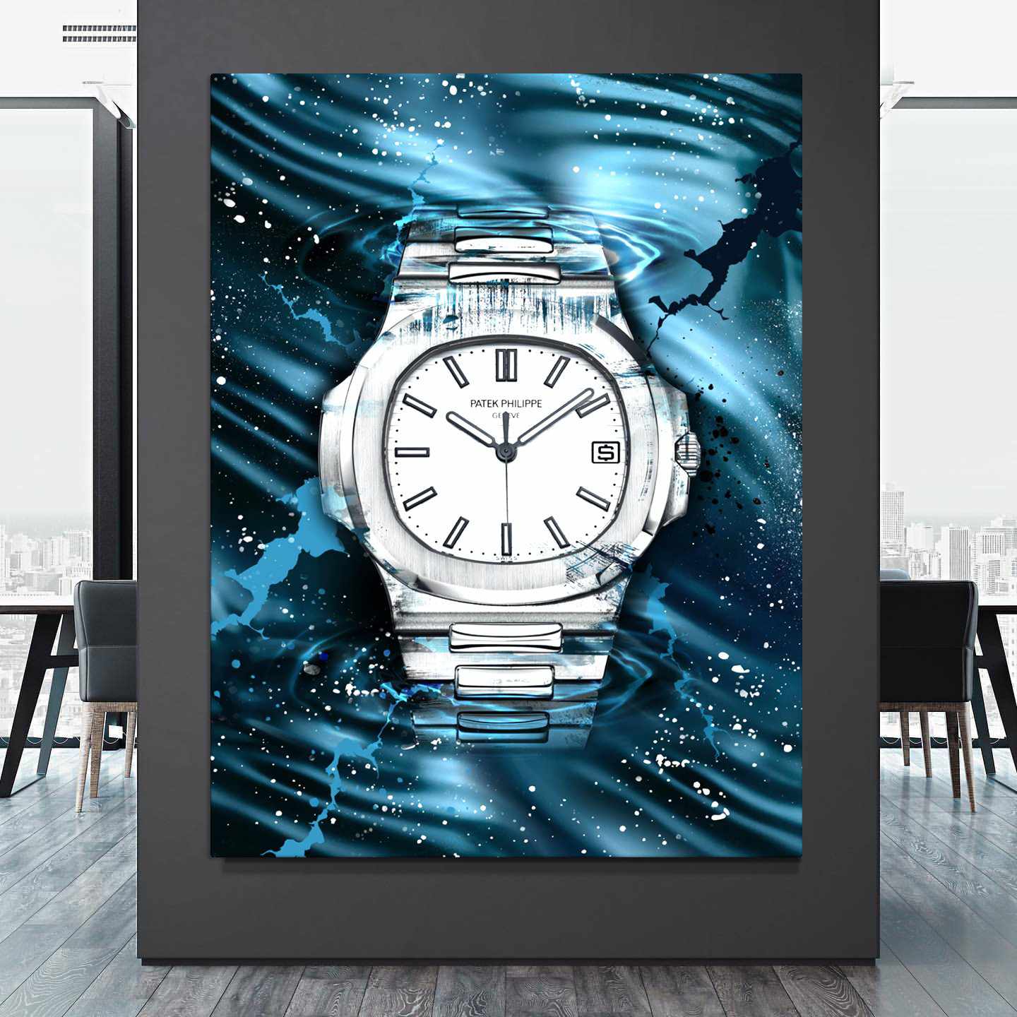 Patek Philippe Art Nautilus Silver Watch Poster Canvas Print Watch Art-PATEK PERFECTION-DEVICI