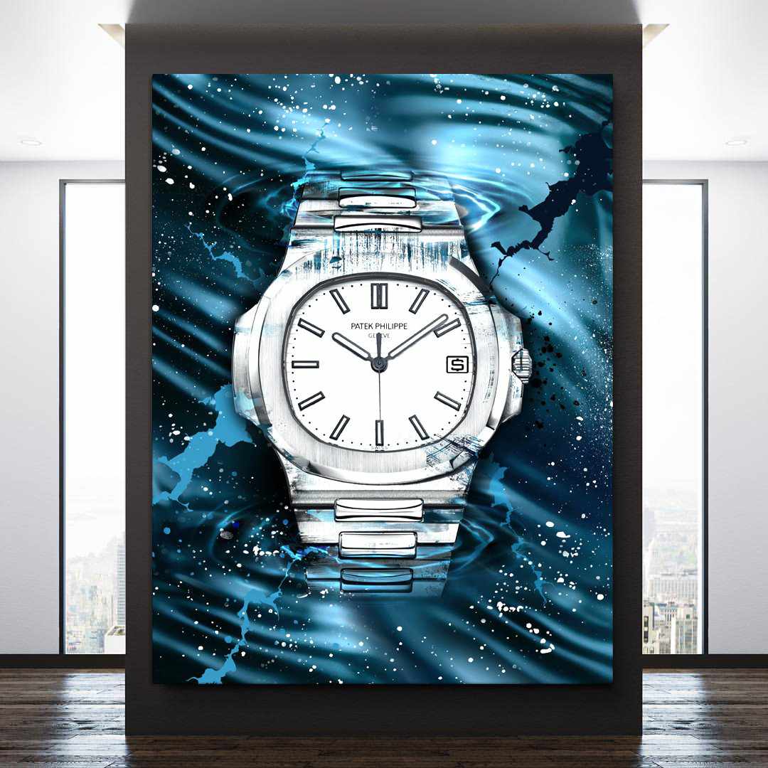Patek Philippe Art Nautilus Silver Watch Poster Canvas Print Watch Art-PATEK PERFECTION-DEVICI