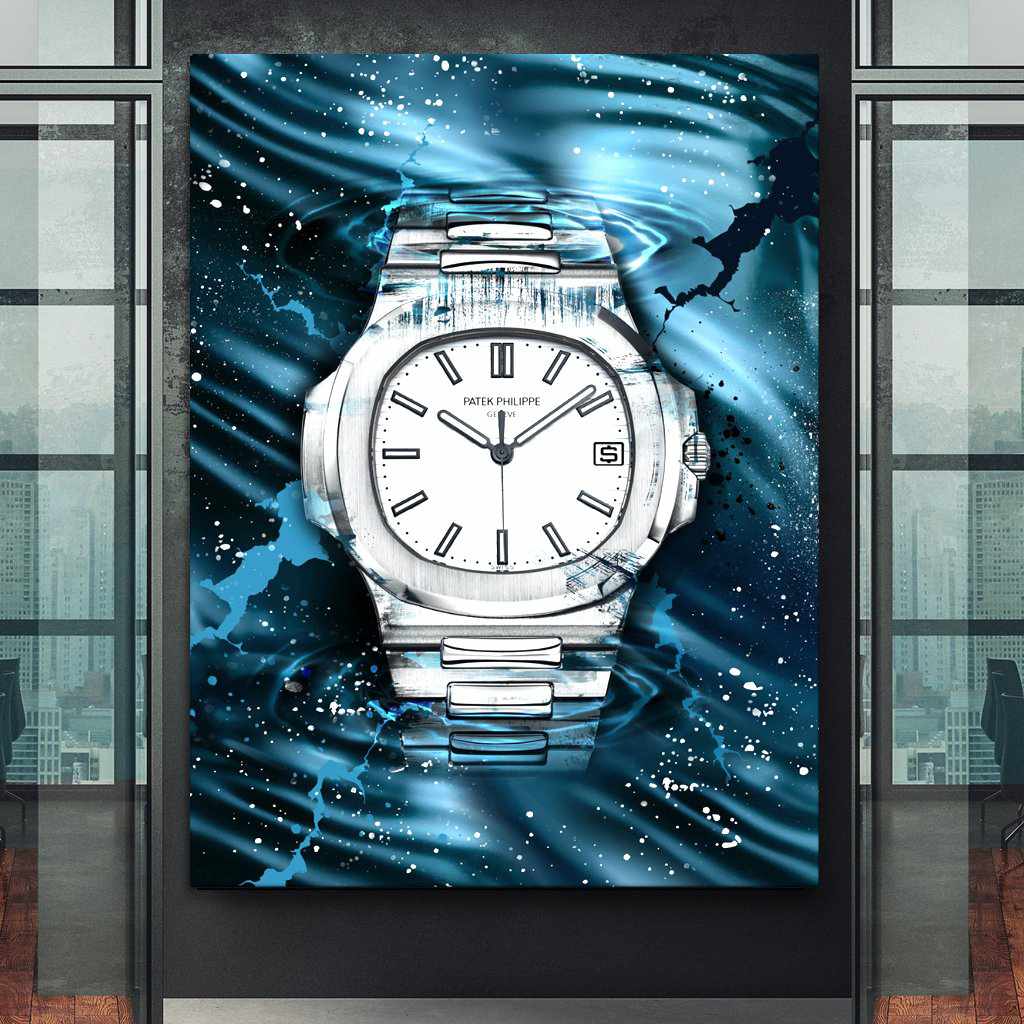 Patek Philippe Art Nautilus Silver Watch Poster Canvas Print Watch Art-PATEK PERFECTION-DEVICI