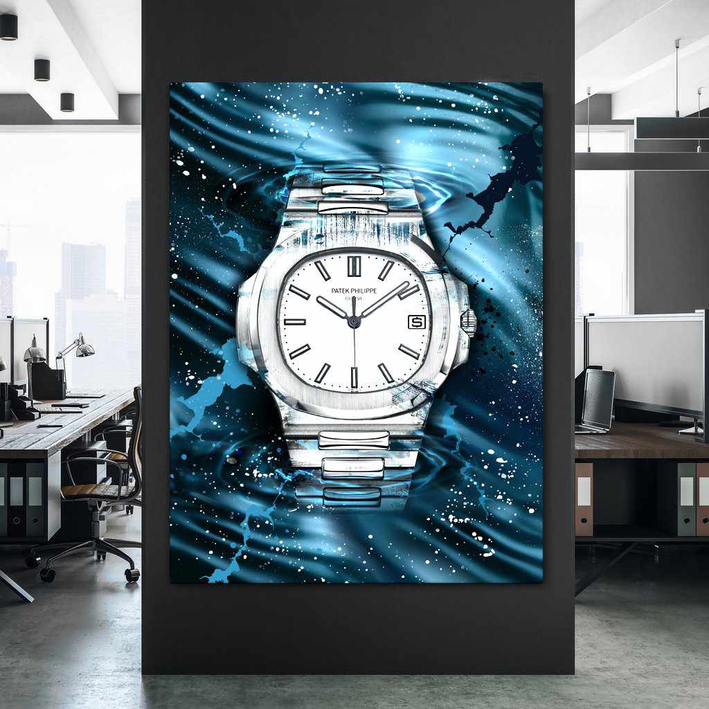 Patek Philippe Art Nautilus Silver Watch Poster Canvas Print Watch Art-PATEK PERFECTION-DEVICI