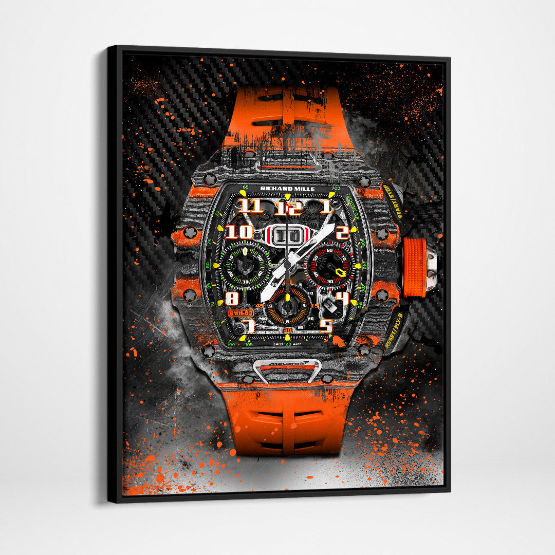 Richard Mille 11-03 McLaren Watch Poster Canvas Print Watch Art-MILLE DE MCLAREN-DEVICI