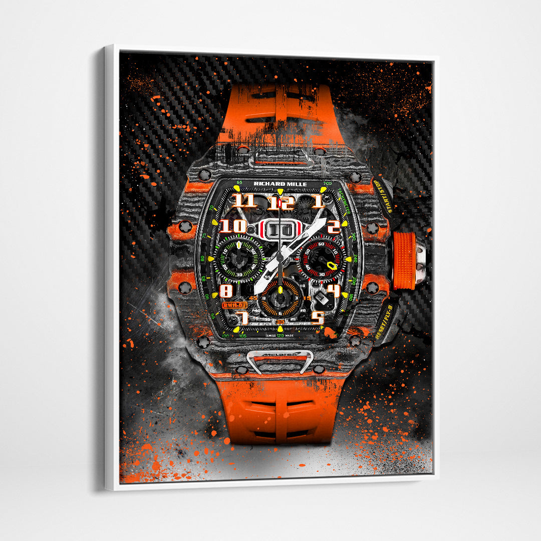 Richard Mille 11-03 McLaren Watch Poster Canvas Print Watch Art-MILLE DE MCLAREN-DEVICI