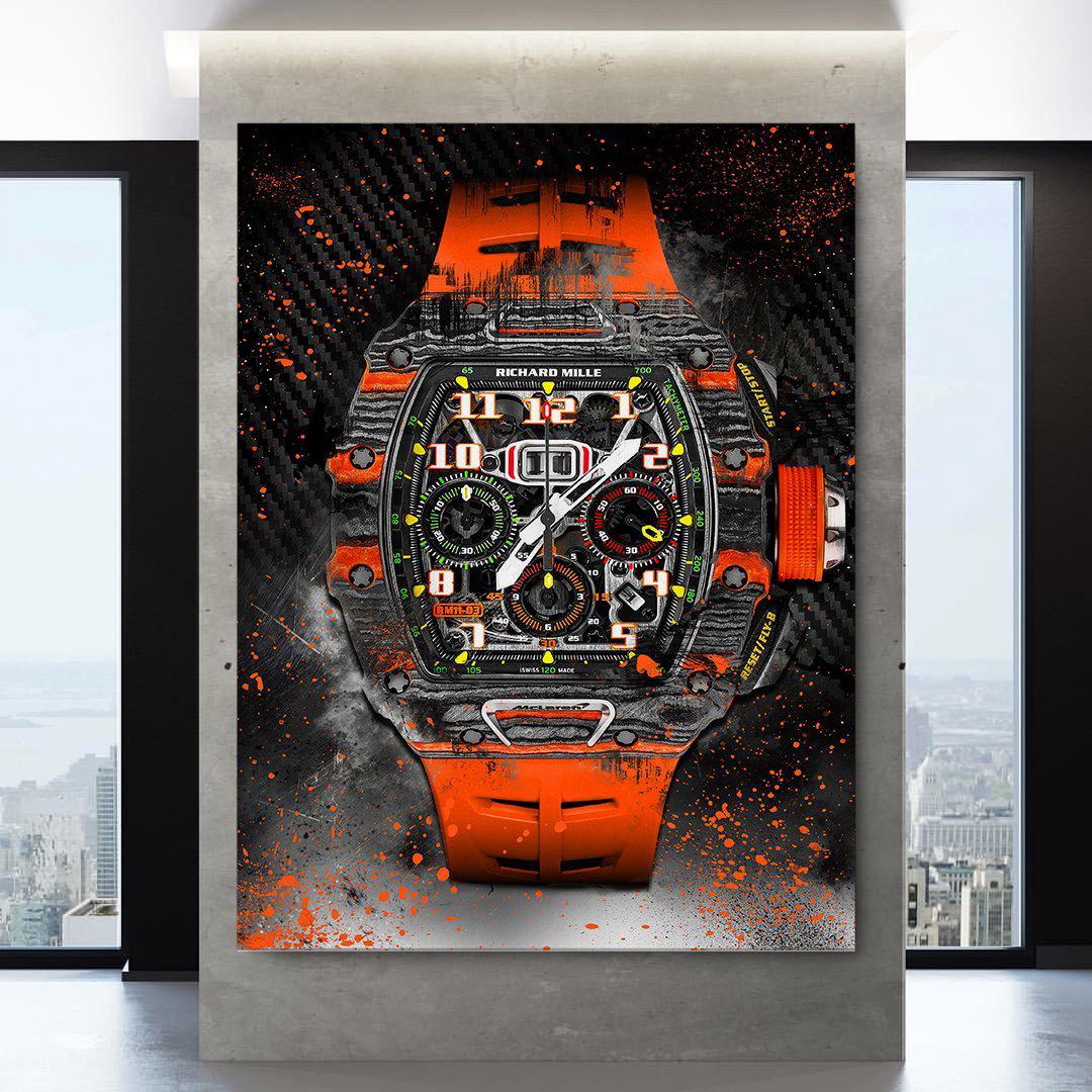 Richard Mille 11-03 McLaren Watch Poster Canvas Print Watch Art-MILLE DE MCLAREN-DEVICI