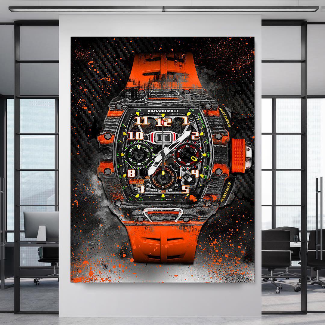 Richard Mille 11-03 McLaren Watch Poster Canvas Print Watch Art-MILLE DE MCLAREN-DEVICI