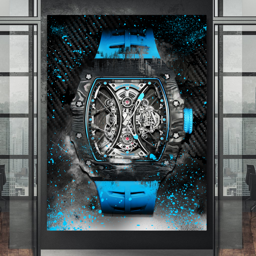 Richard Mille 53-01 Tourbillon Watch Poster Canvas Print Watch Art-MILLE DE BLUE-DEVICI