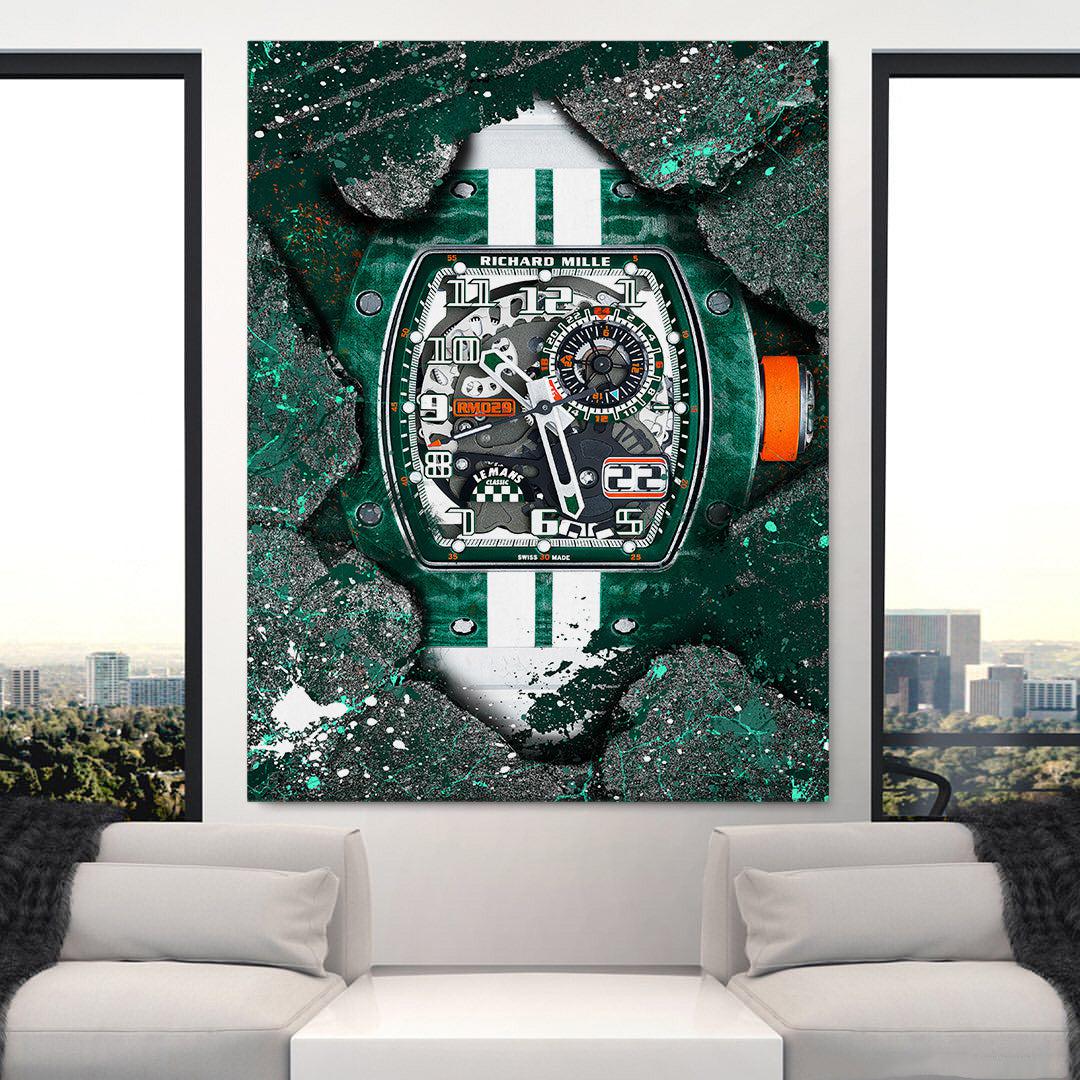 Richard Mille RM 029 Le Mans Watch Artwork Poster Canvas Print