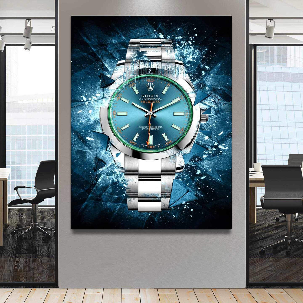 Rolex Art Milgauss Z-Blue Edition Watch Poster Canvas Print Watch Art-MILGAUSS MAYHEM-DEVICI