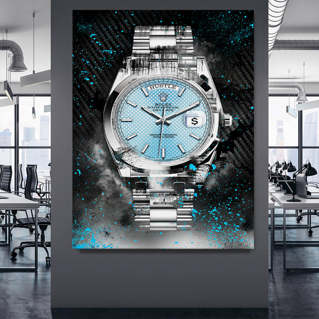 Rolex Art Platinum Day-Date Watch Art Rolex Canvas Wall Art Print