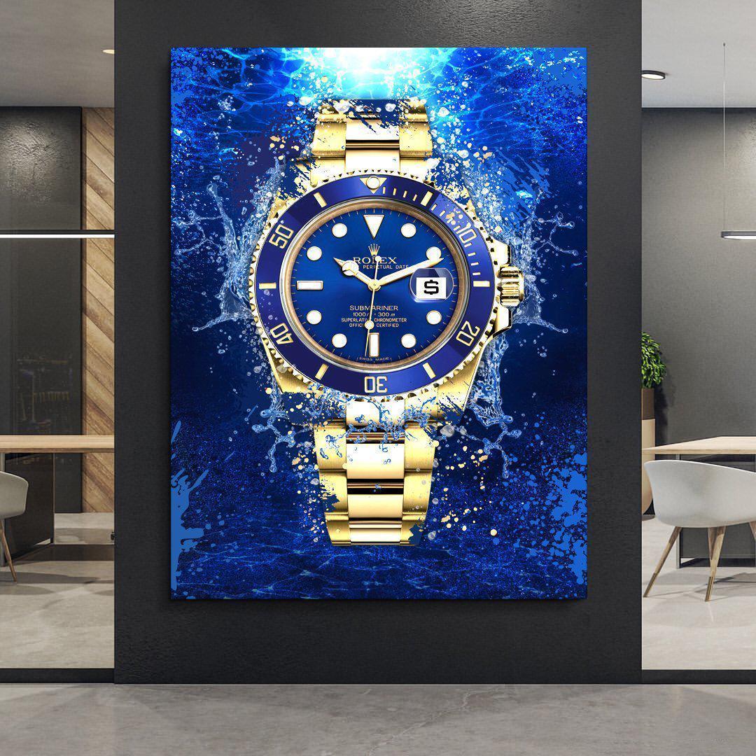Rolex Art Submariner 18K Gold Watch Poster Canvas Print Watch Art-18K GOLD SUBMARINER-DEVICI