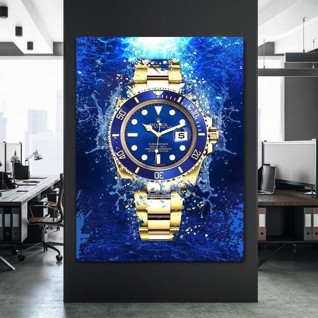 Rolex Art Submariner 18K Gold Watch Poster Canvas Print Watch Art-18K GOLD SUBMARINER-DEVICI
