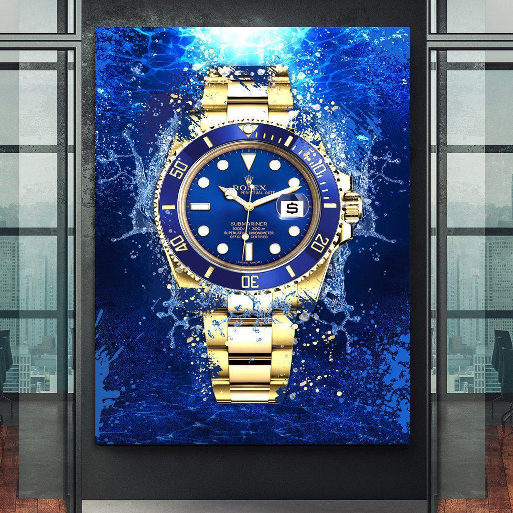 Rolex Art Submariner 18K Gold Watch Poster Canvas Print Watch Art-18K GOLD SUBMARINER-DEVICI